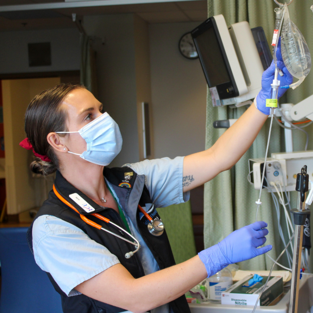 Julia checking an IV