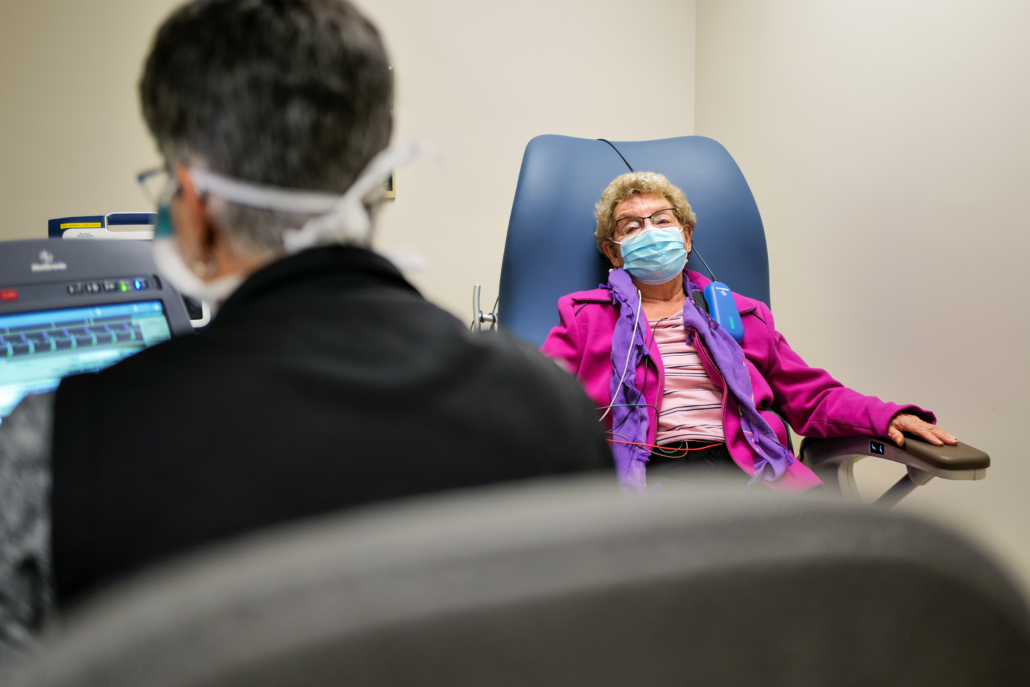 Elderly woman awaiting a checkup