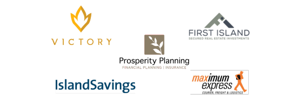 Victory Media, Prosperity Planning, First Island Financial, Isalnd Savings, & Maximum Express logos
