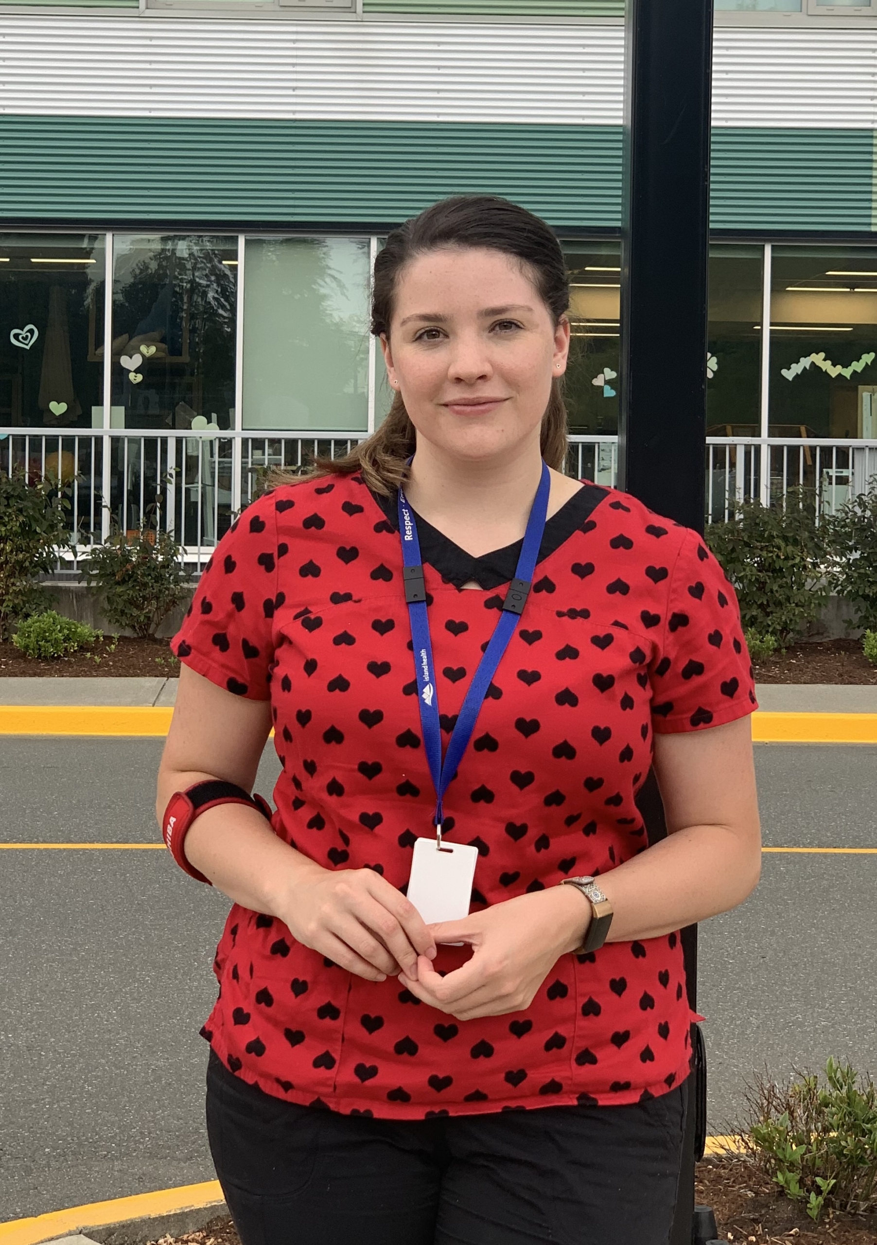 Karlyn Langridge outside of Royal Jubilee Hospital