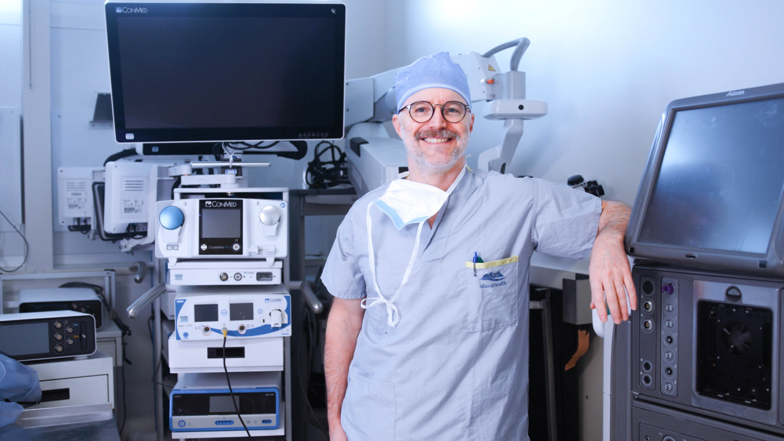 Dr. Rusty Ritenour with new donor funded equipment