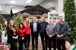 Danielle Mulligan (VHF), Sandra Naswell and Alyssa MacMillan (Royal Oak Store), Dr. Anthony Della Siega, Justin Young (Hillside Store), John Cunningham (North Saanich Store), Kim Reynhoudt (View Royal Store)
