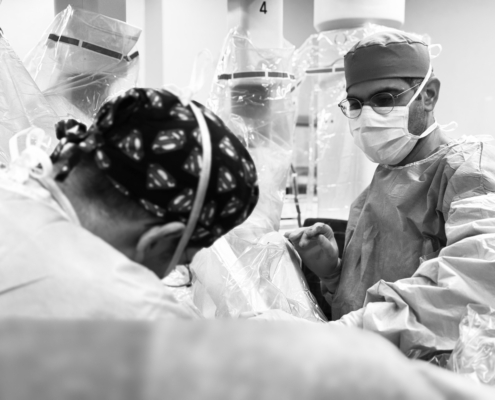 Khorasani Brothers operating on a patient at Royal Jubilee Hospital with the d Vinci Surgical Robot