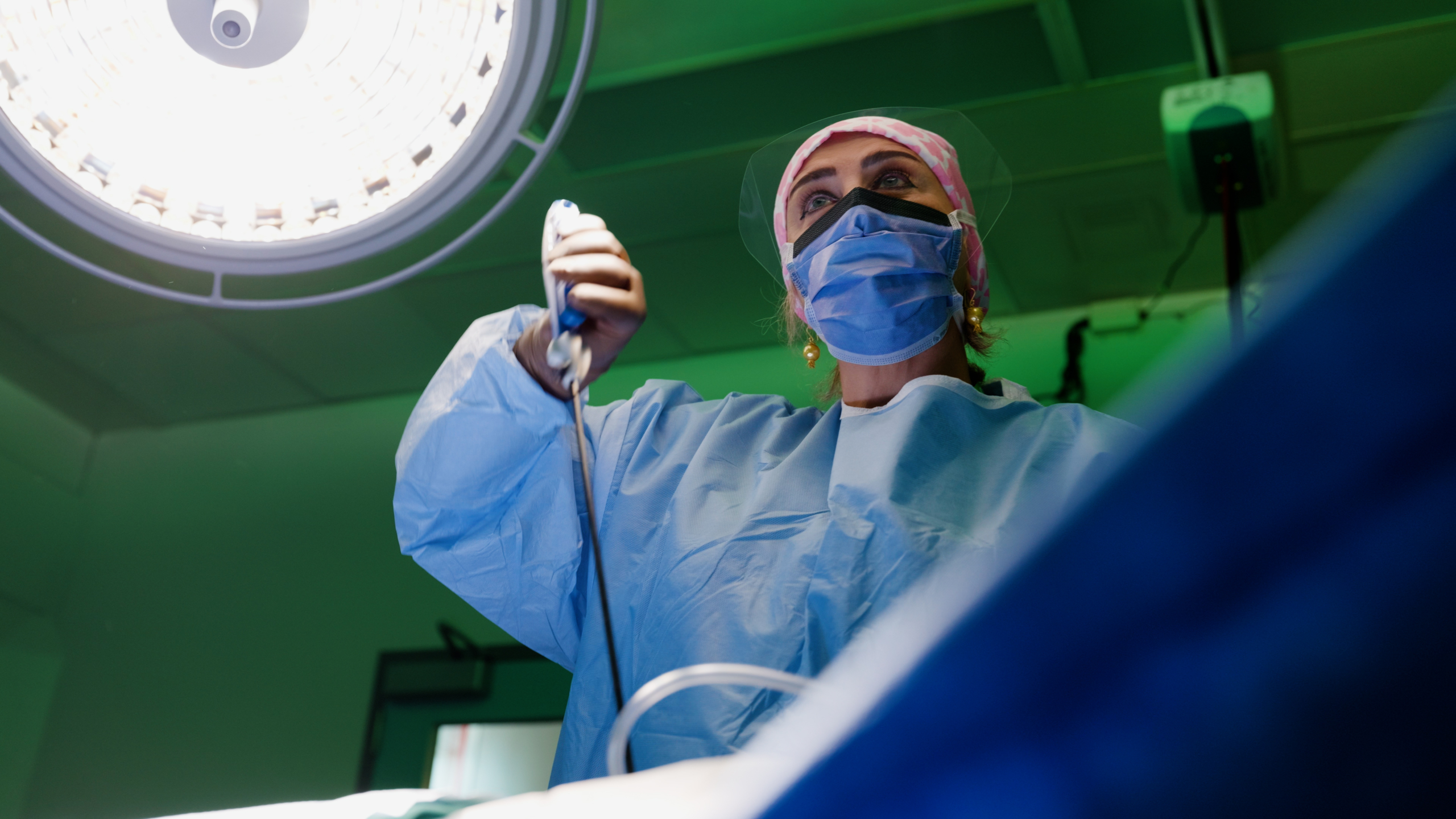 Dr. Mona Mazgani, performing gynecologic oncology surgery at Royal Jubilee Hospital