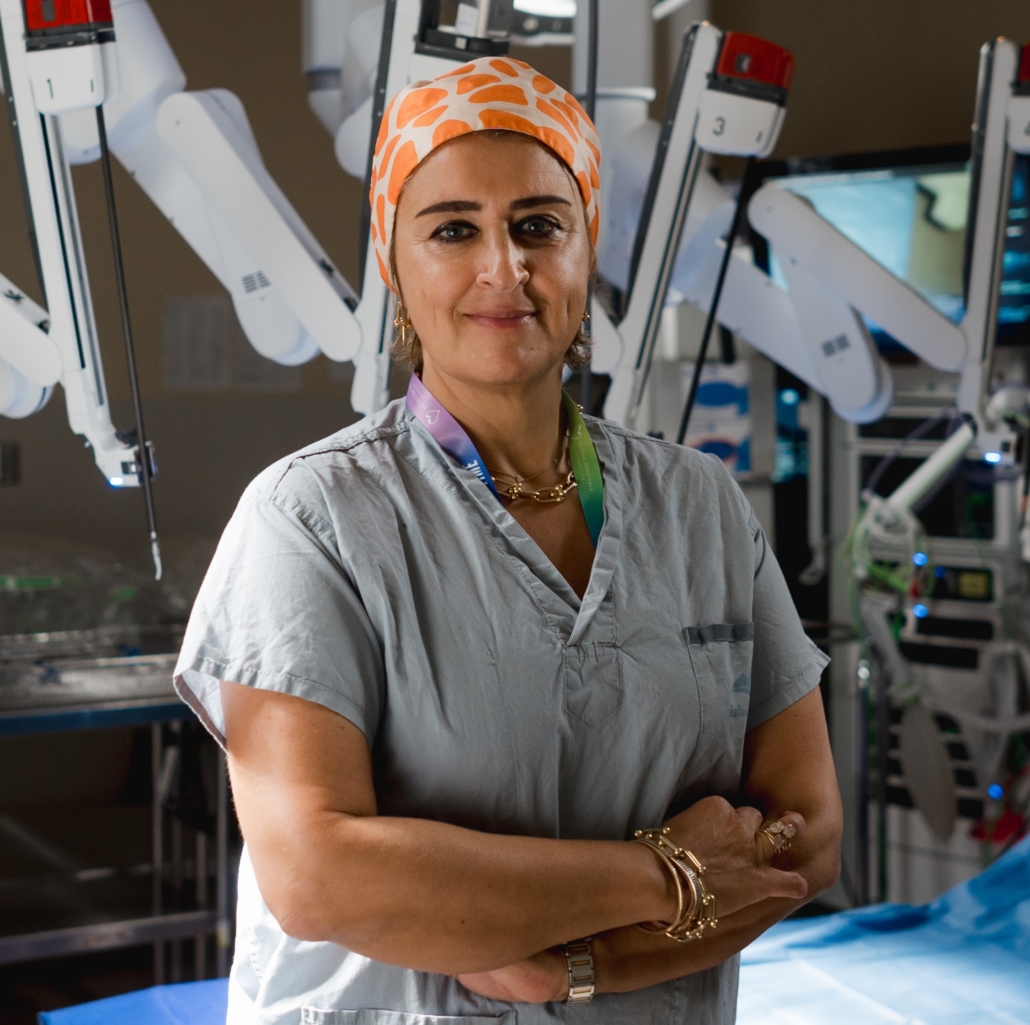 Dr. Mona Mazgani with the DaVinci Surgical Robotics system at Royal Jubilee Hospital