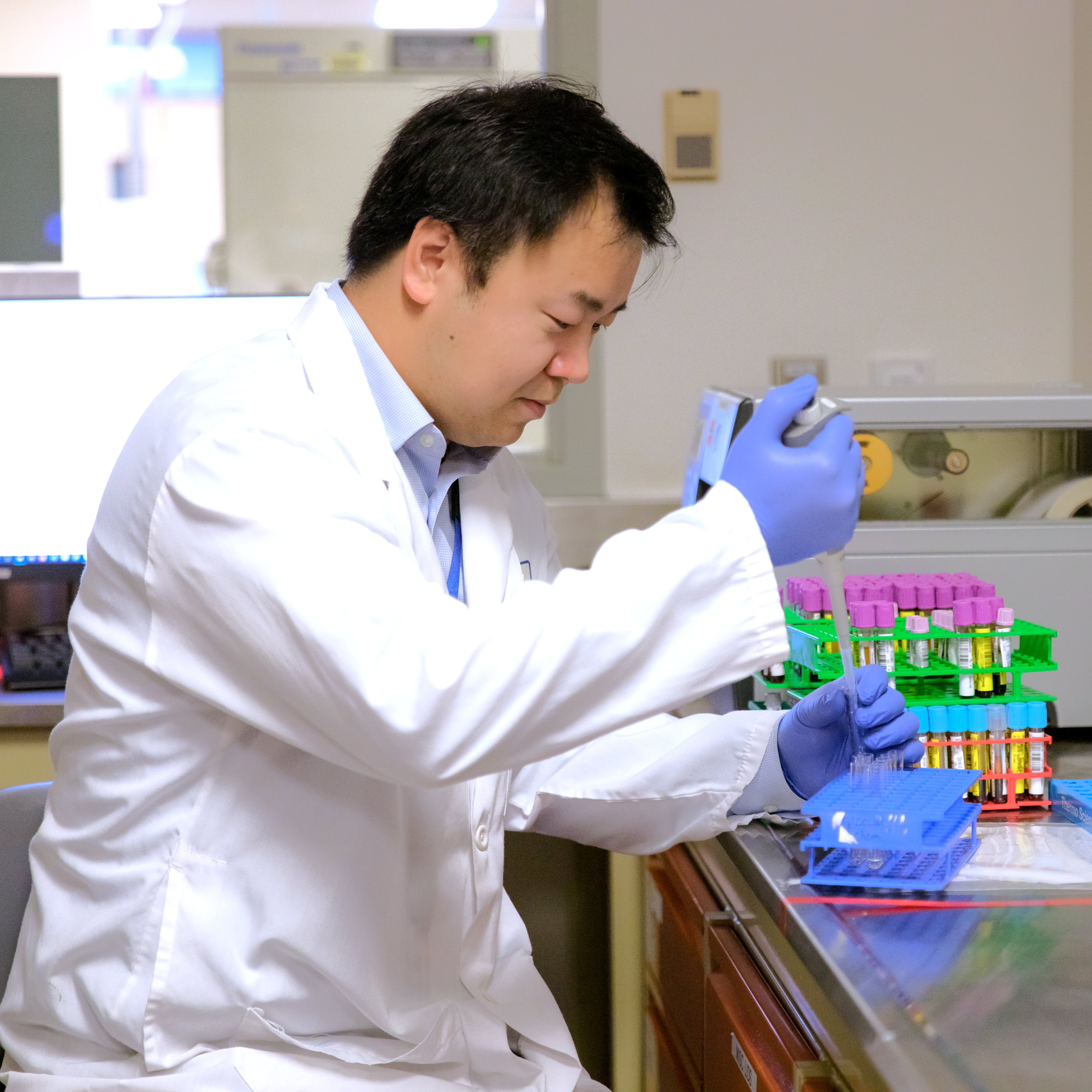 Researcher Dr. Michael Chen working at the Victoria General Hospital (VGH)