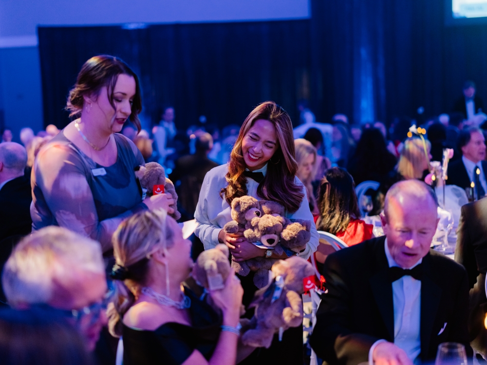 Victoria Hospitals Foundation Staff & Volunteers sell RBC sponsored Visions Raffle Bears to guests at the Visions Gala, hosted at the Fairmont Empress & Victoria Conference Centre