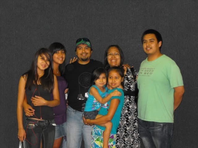 Ruby Ambrose, Indigneous Health Manager, with her five children and late husband, who was a residential school survivor