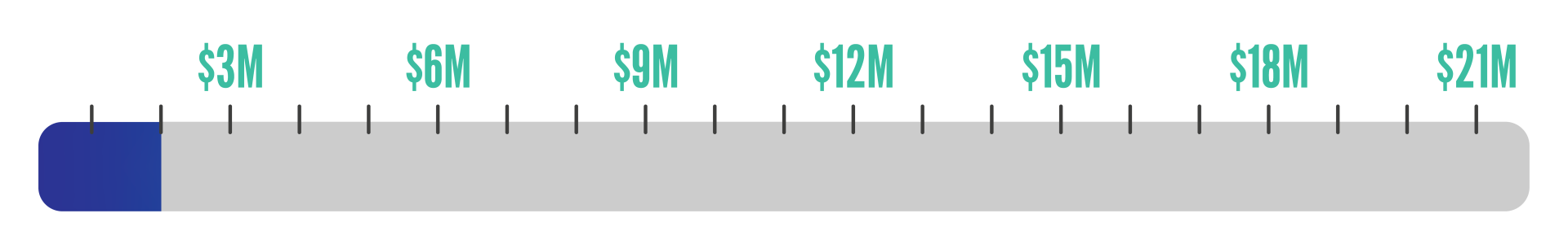 EvolutionThermometer2 Campaign thermometer showing $2M progress of $21M