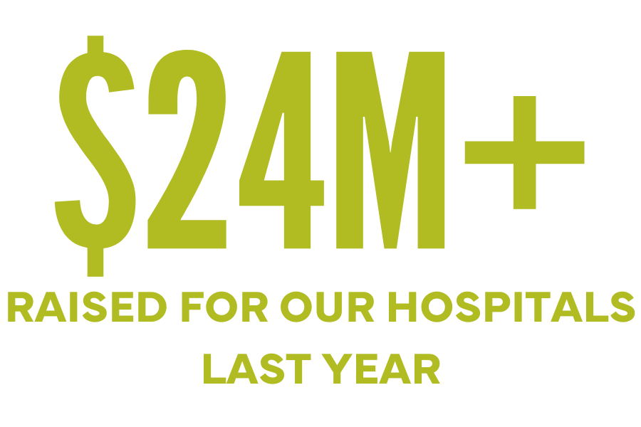 "$24M+ Raised for our hospitals last year"