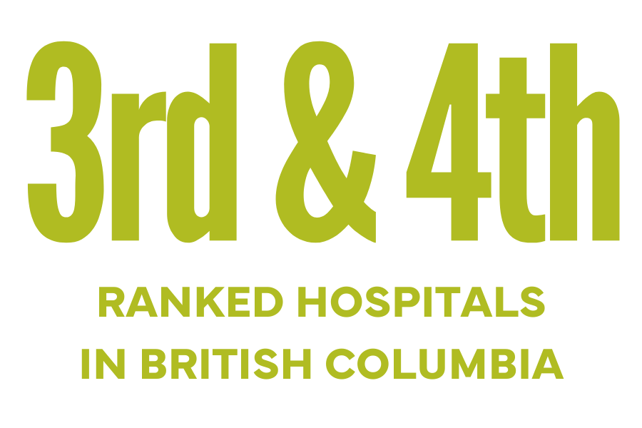 "3rd & 4th ranked hospitals in British Columbia"