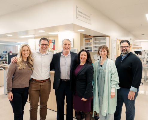 Foundation CEO Avery Brohman, Cardiac Physician Dr. Markus Sikkel, Donors Gerald Hartwig and April Dorey-Hartwig, a cardiac nurse, and Cardiac researcher Dr. Chris Franco
