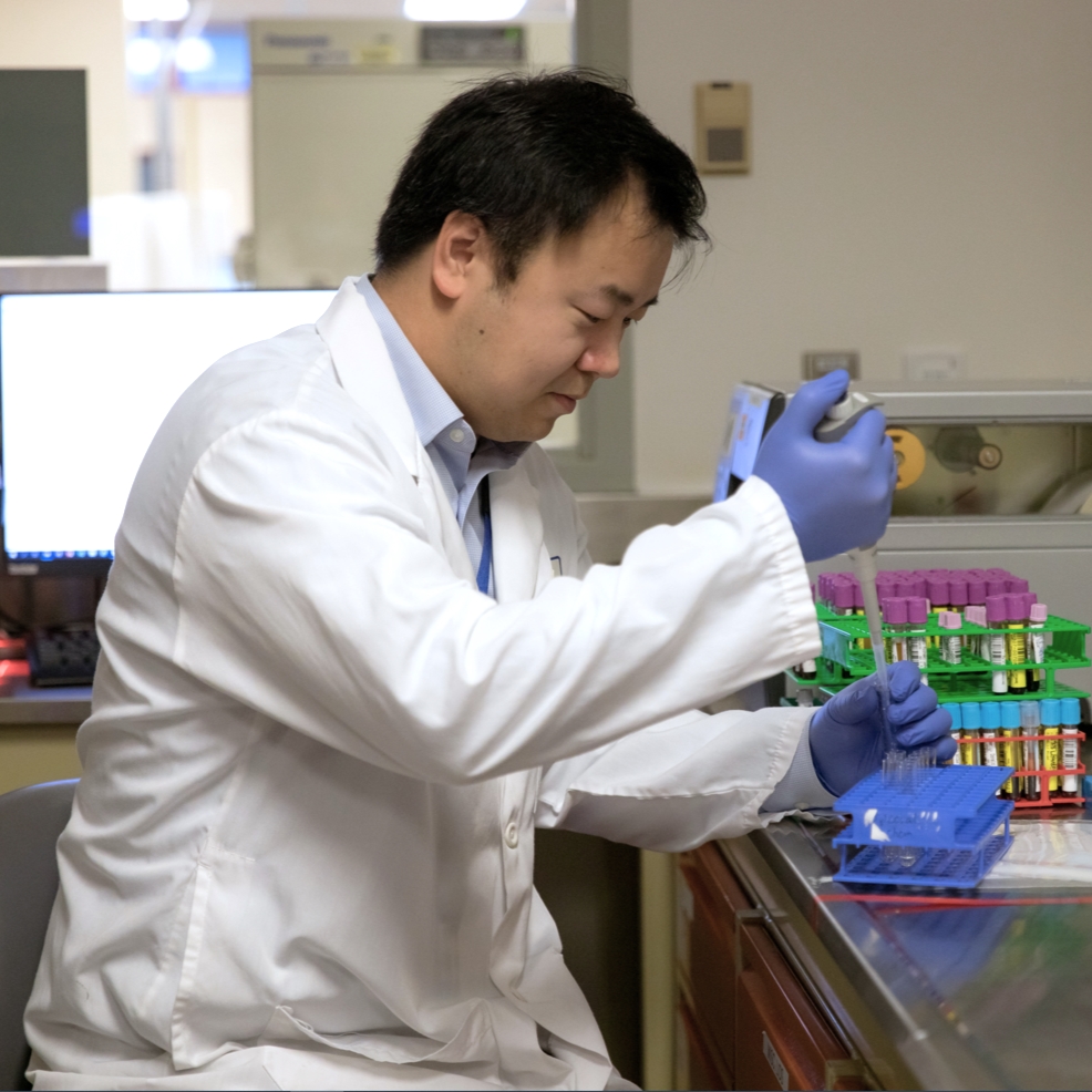 Victoria BC Researcher Dr. Michael Chen conducting research at Victoria General Hospital's Biobank