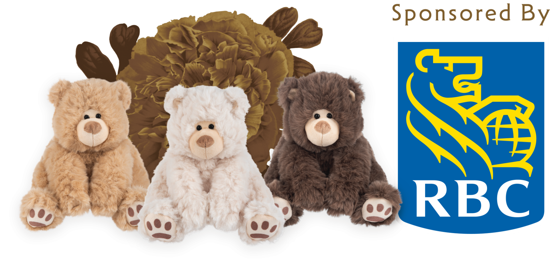 BearTrioRBCLogo_Miracle_2026web Miracle Gala Raffle Bears with the RBC logo