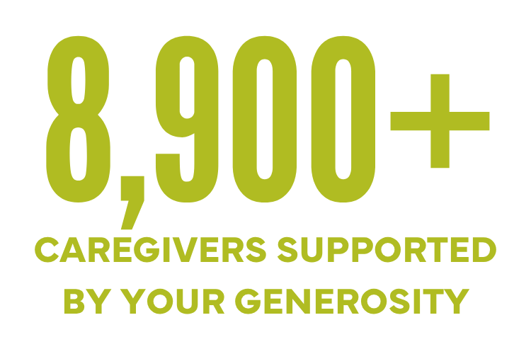 "8900 plus caregivers supported by your generosity"