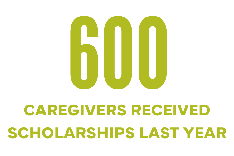"600 caregivers received scholarships last year"