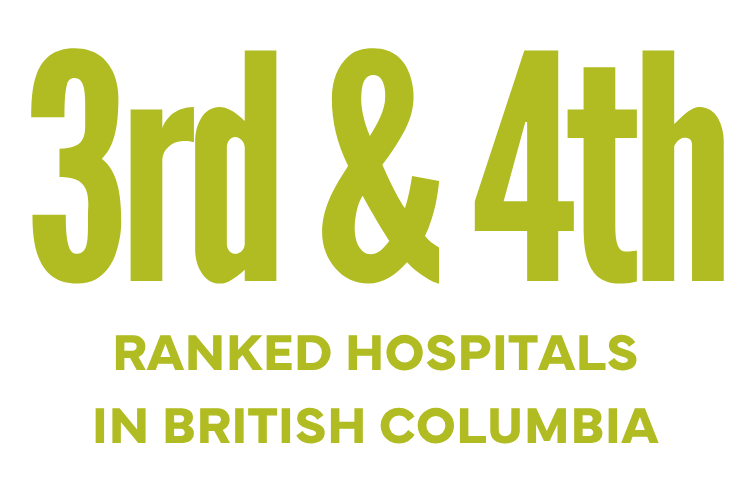 "3rd & 4th ranked hospitals in British Columbia"