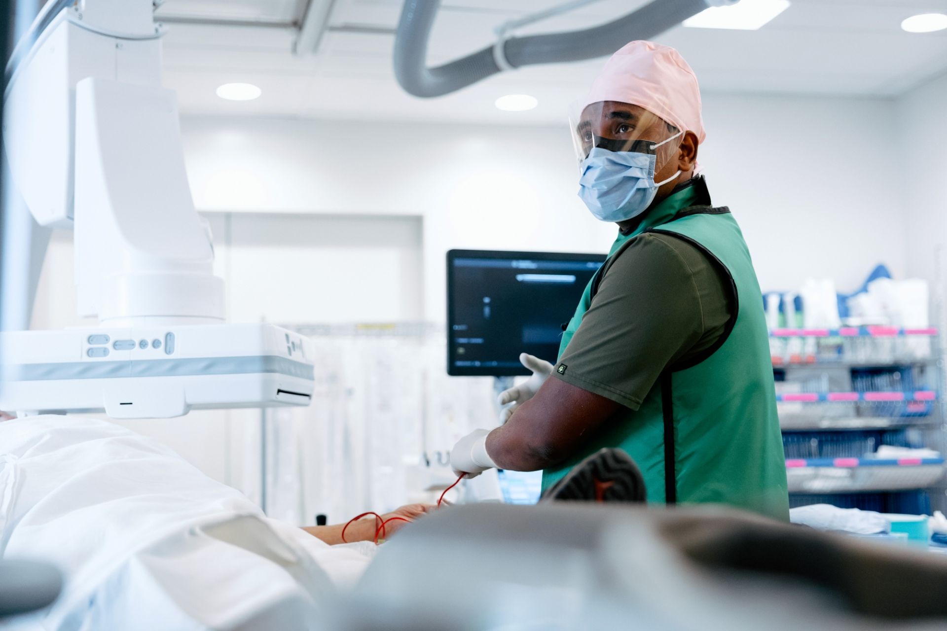 RCP-VHF-Sept-2026-124 web Dr. Vamshi Kotha performs an Interventional Radiology procedure in the IR suite at Royal Jubilee Hospital (RJH)
